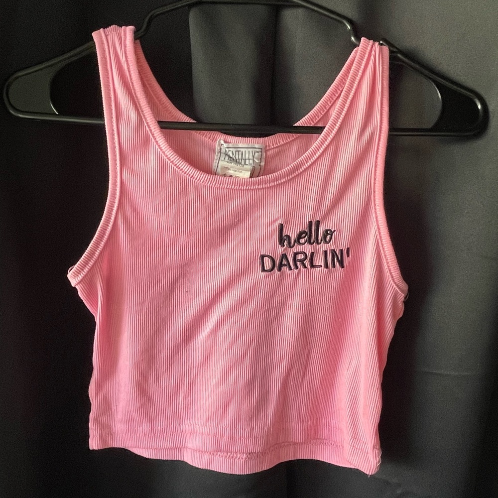 🎄Buy2Get1Free🎄Pink hello darlin tank